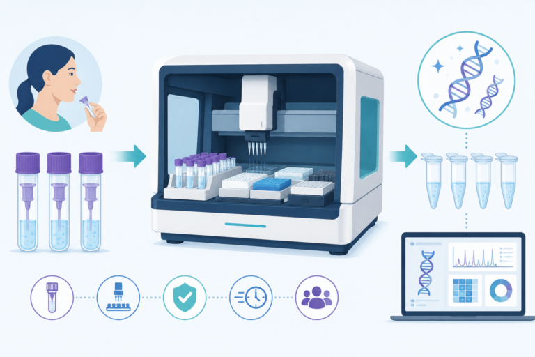 Fully automated DNA extraction solution from Omega Bio-tek using saliva stabilized in Biomatrica's Salivagard