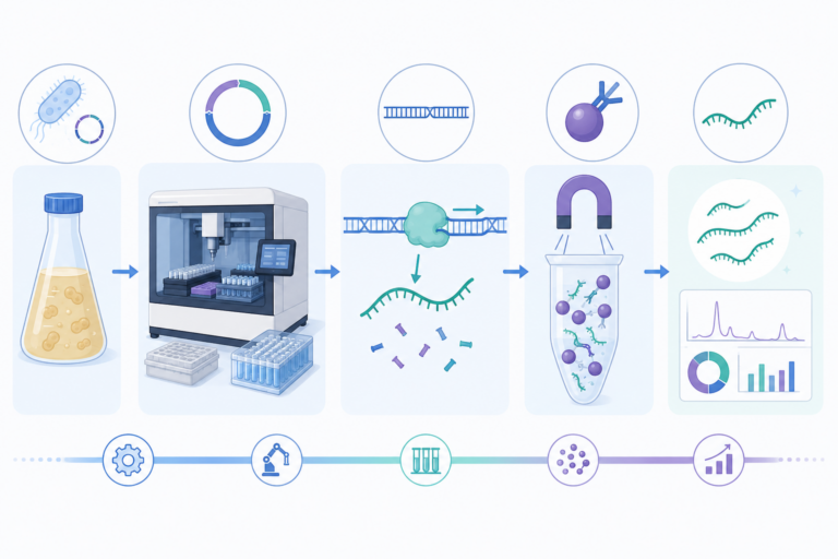 From Automated Plasmid Purification to In Vitro Transcription and mRNA Purification